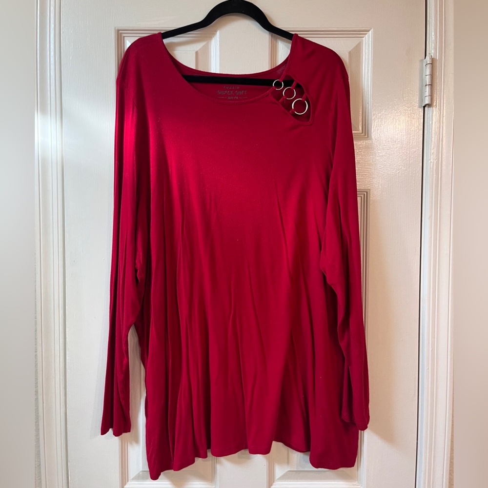 Torrid Elegant Red Women's Top with Ring Detail